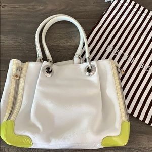 Henri Bendel White Leather Shoulder Bag